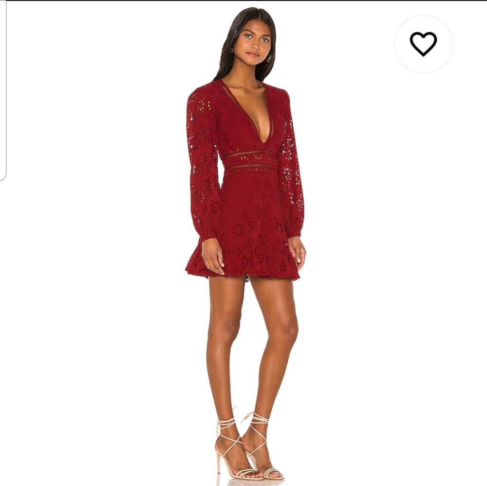 Lovers and friends Jain midi dress in deep red